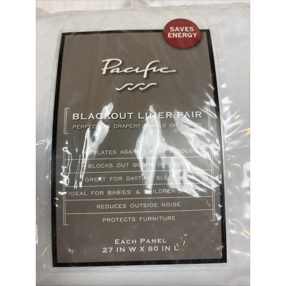 Pacific Blackout Liner Pair Insulates Noise Reduction All White 27